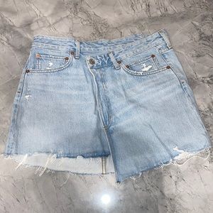 Agolde criss cross denim skirt